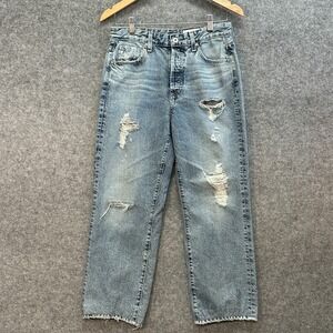 Adriano Goldschmied AG Alexxis Straight Jeans Womens 28 R Distressed High Rise